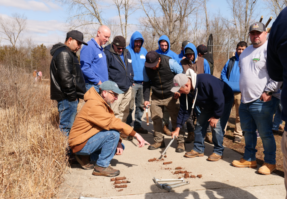 Landscapers learning to test soil